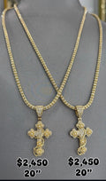 ICE CHAIN AND JESUS CROSS PEDANT